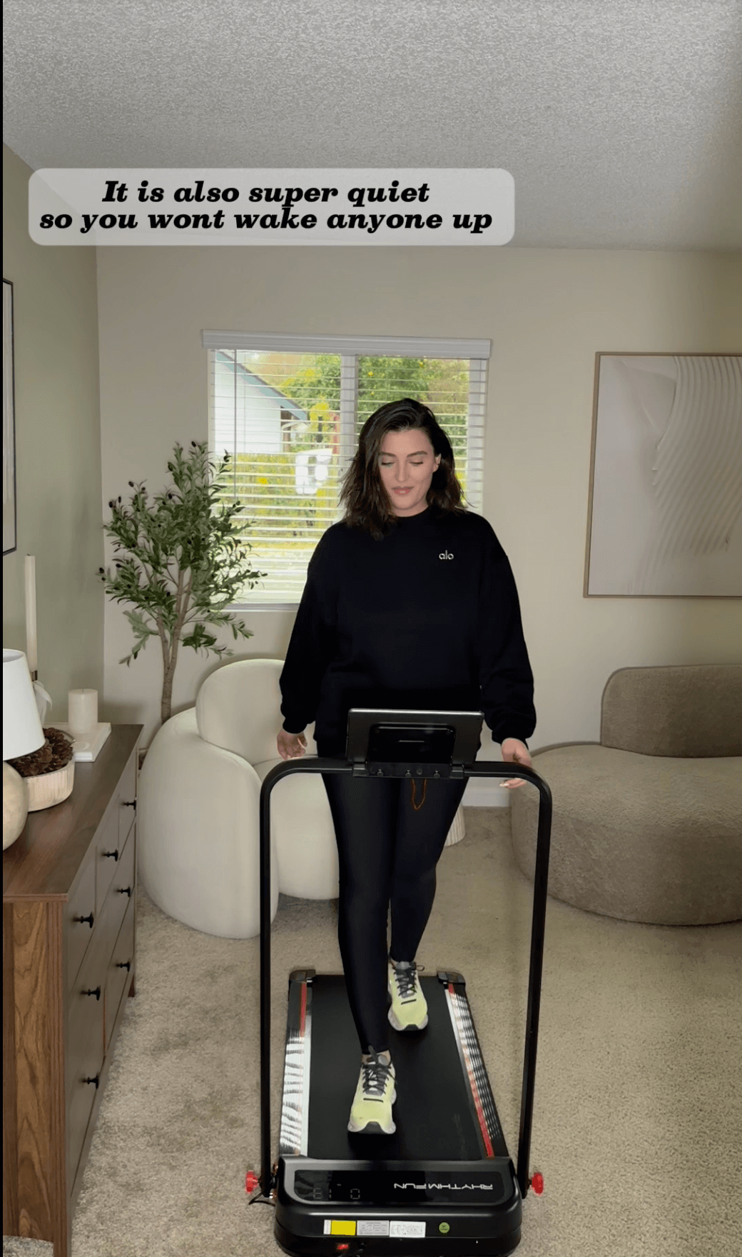 This is a image. A Smart Treadmill for home exercise.