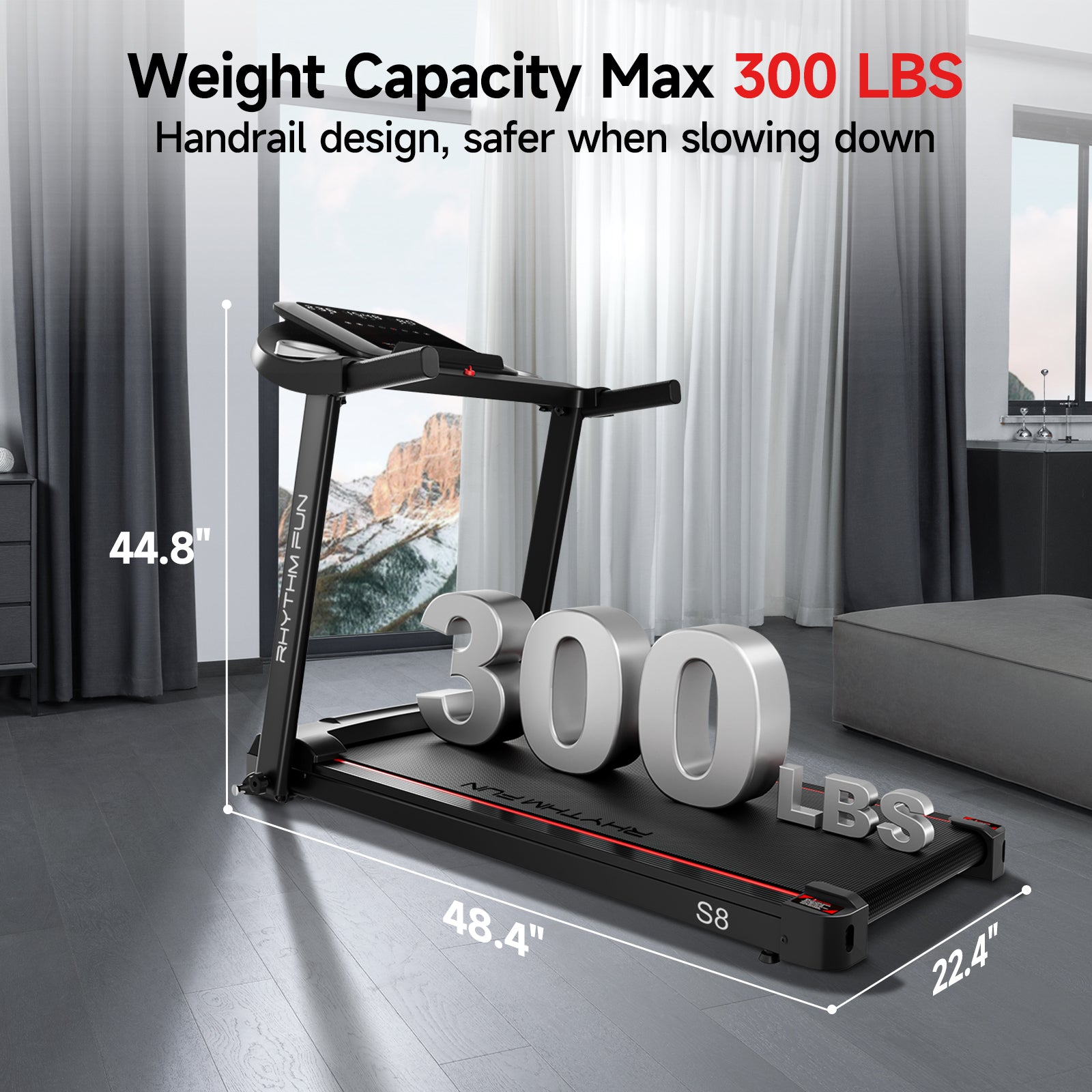 RHYTHM FUN S8 Treadmill with 8% Incline