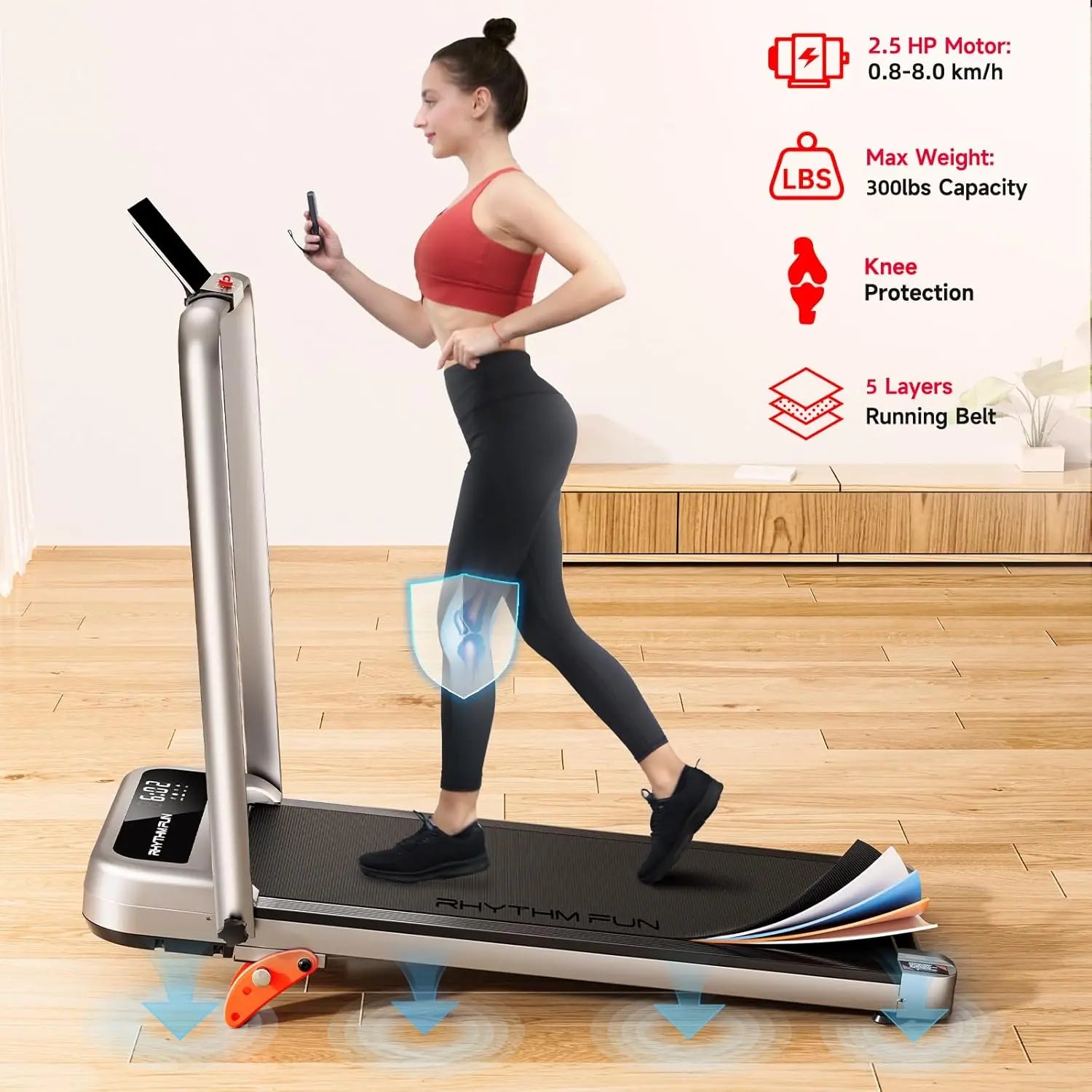 RHYTHM FUN CP01 Foldable Treadmill with Incline RHYTHM FUN