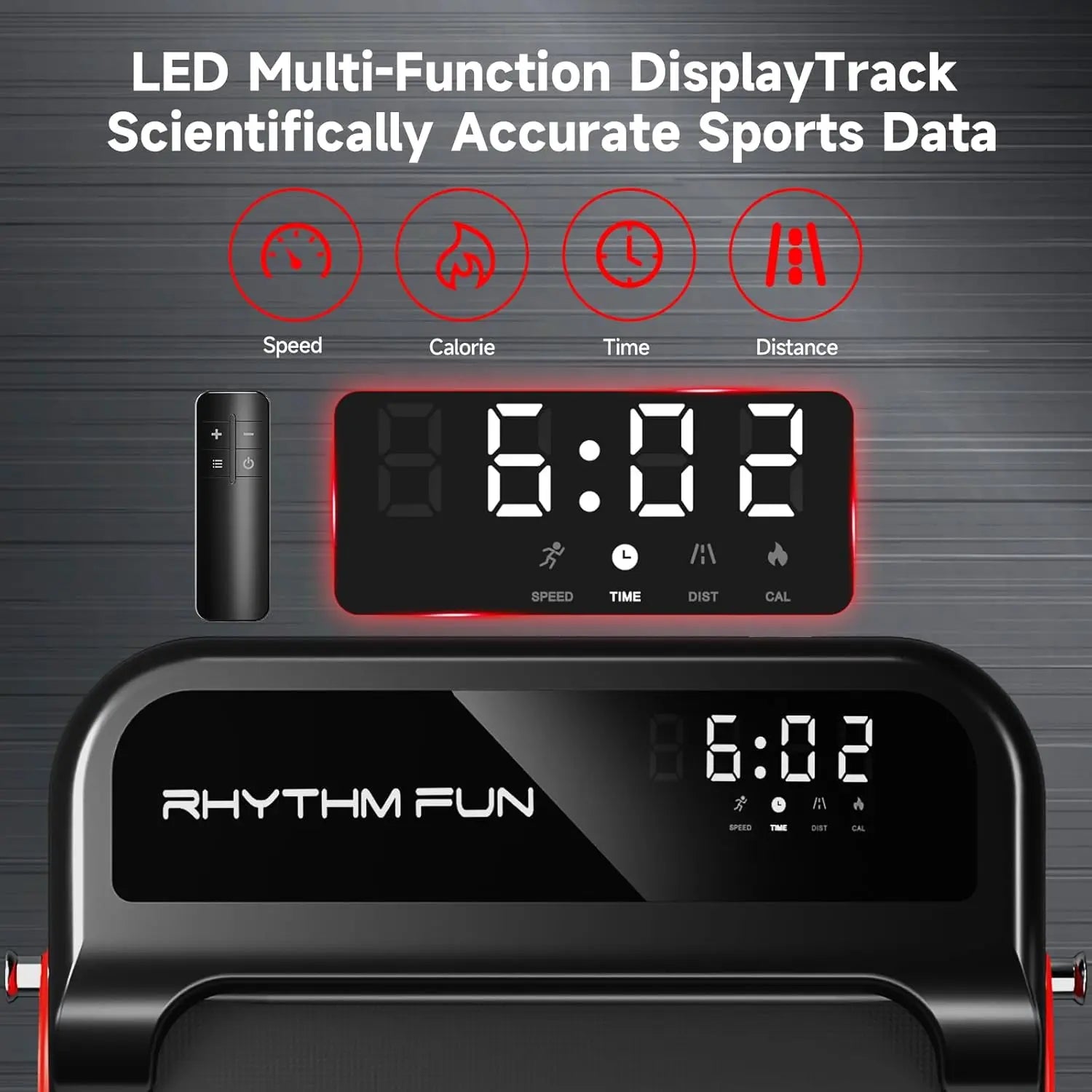 RHYTHM FUN Walking Pad Treadmill with Incline