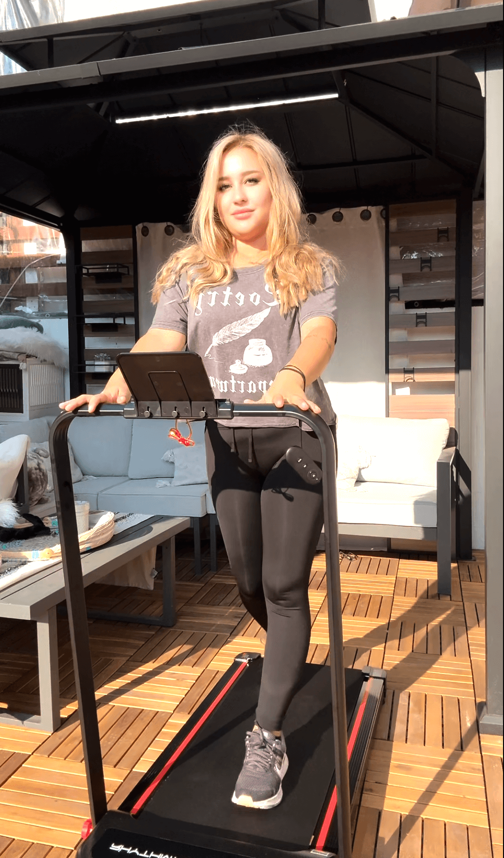 This is a image. A Smart Treadmill for home exercise.