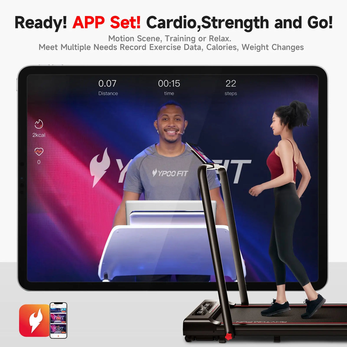 Walking Pad With Handle Bar Treadmills For Home RHYTHM FUN