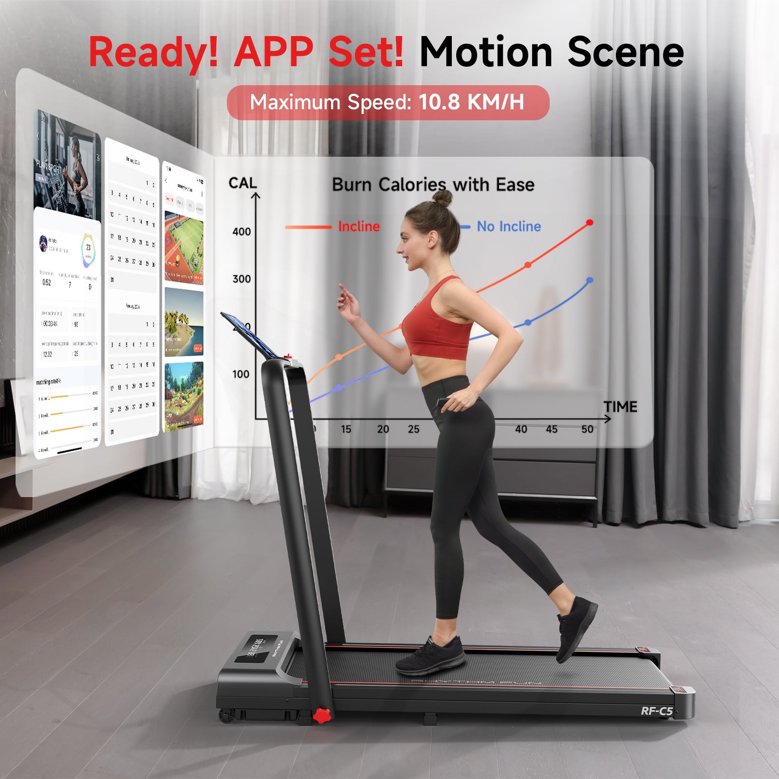 RHYTHM FUN Foldable Treadmill