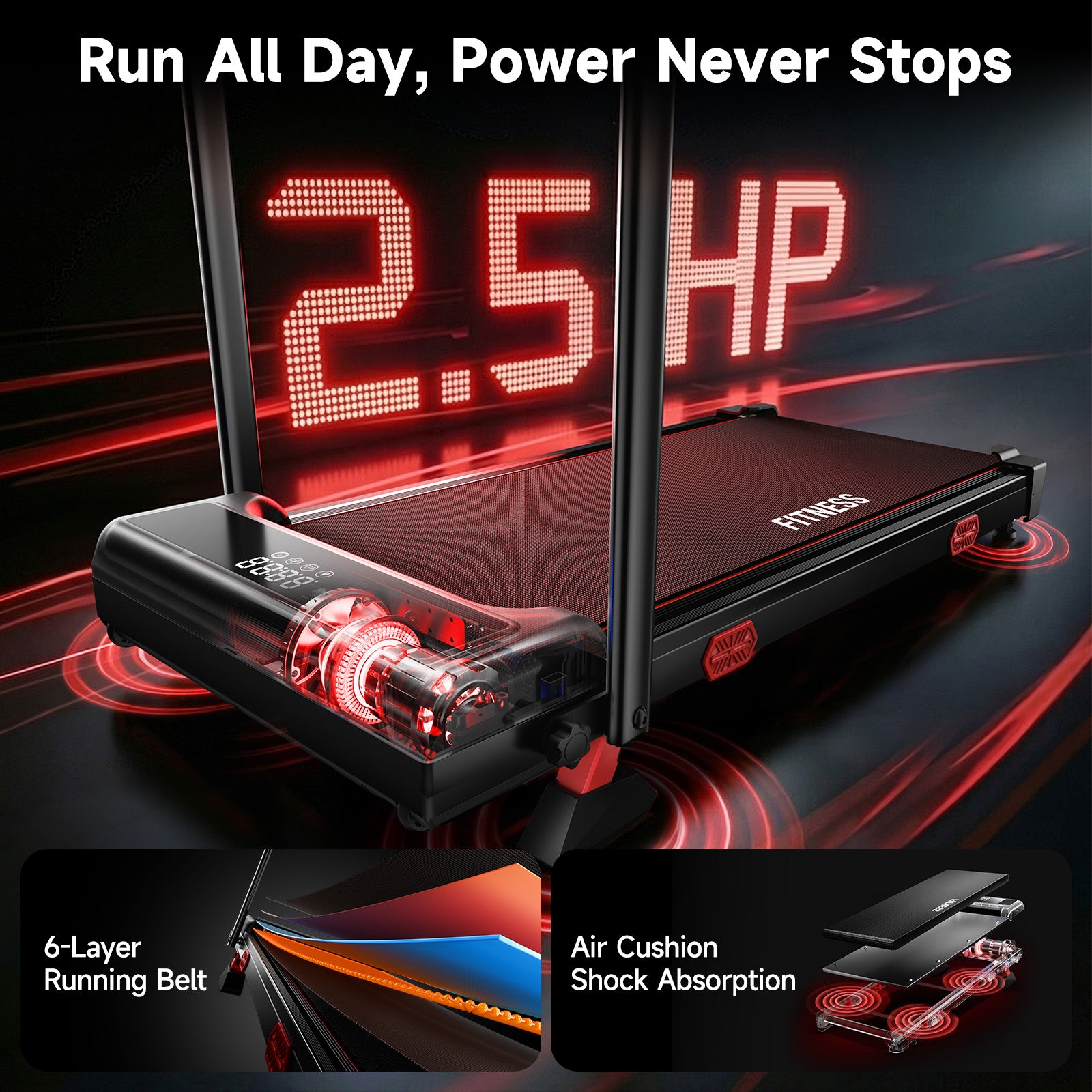 RHYTHM FUN 13% Incline Walking Pad Treadmill, 6.2MPH Foldable Walking Pad with Handle Bar, Under Desk Treadmills for Home Office, 300 LBS Capacity